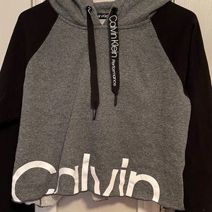 Long sleeve crop top hoodie